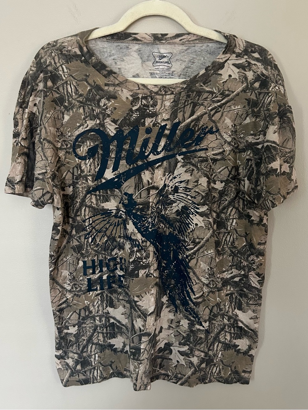 Miller High Life Camo Graphic Tee - Brown & Olive